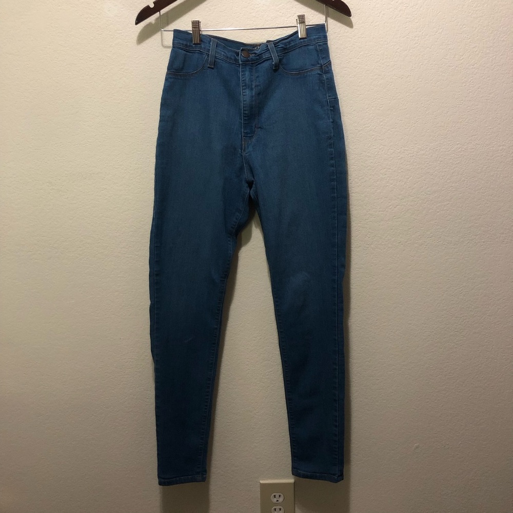 Fashion Nova Women’s High Waisted Skinny Jeans Size 13(W30) Blue